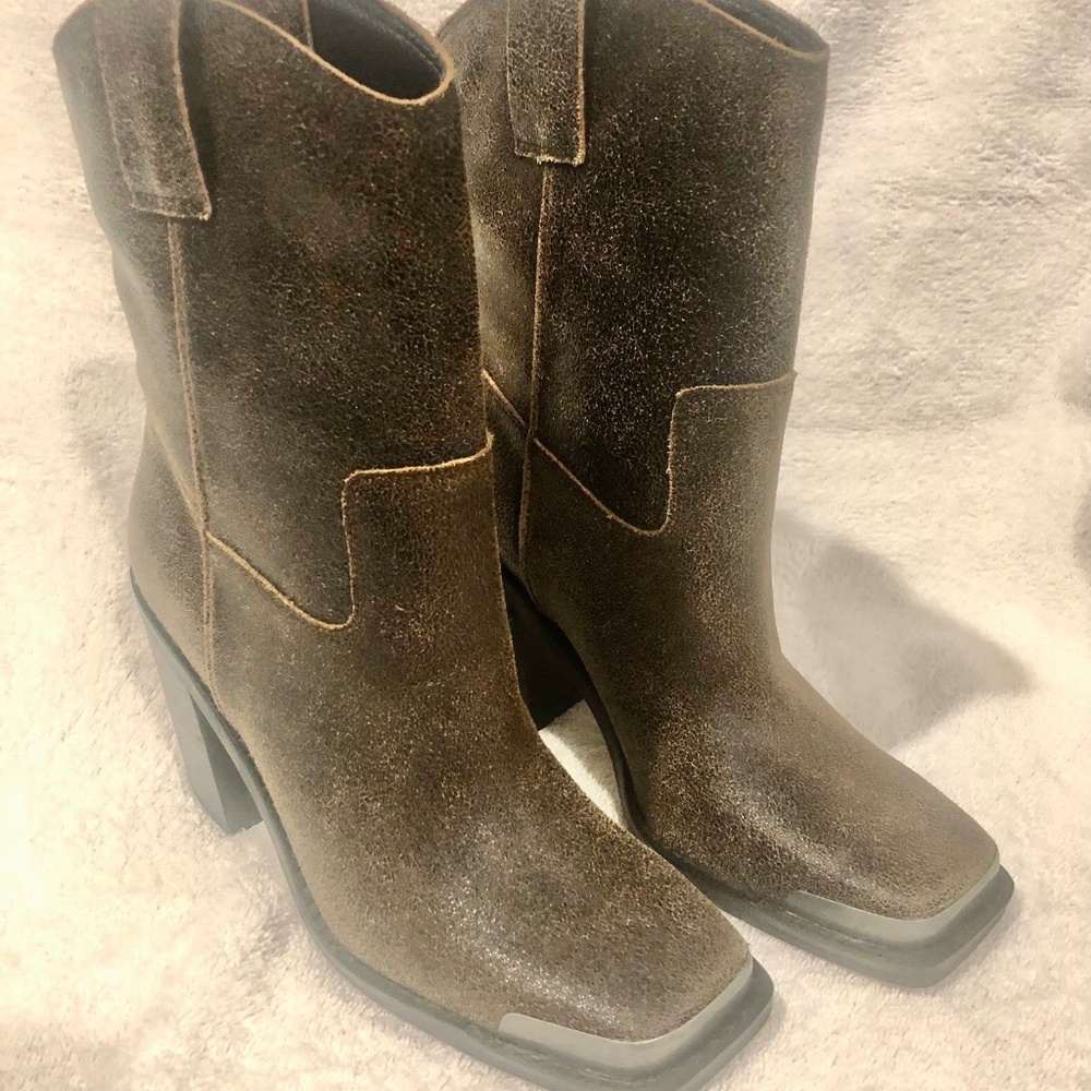 Dolce Vita steel toed faux leather booties